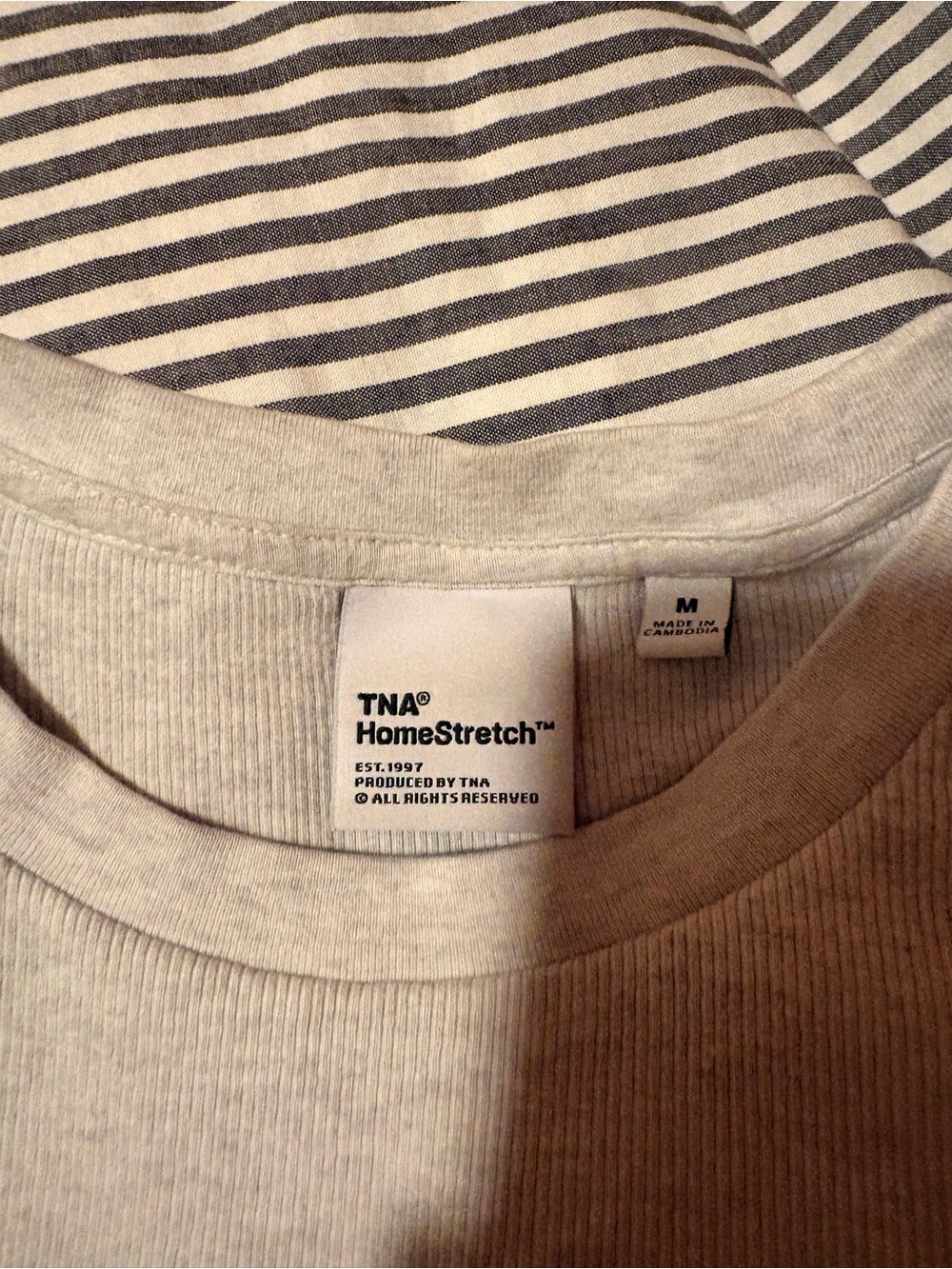 Women’s Cream Ribbed TNA T shirt